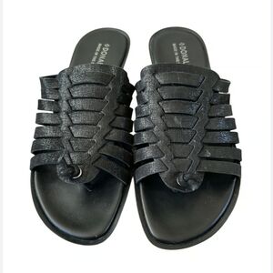 Donald J Pliner Sandals Cissy Slip-on Black Metallic 9.5